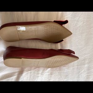 Vicenza Red Leather Flats